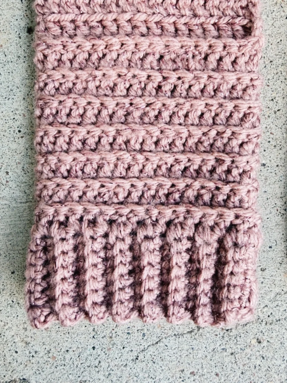 Handmade Crocheted Sparkly Pink Fingerless Gloves